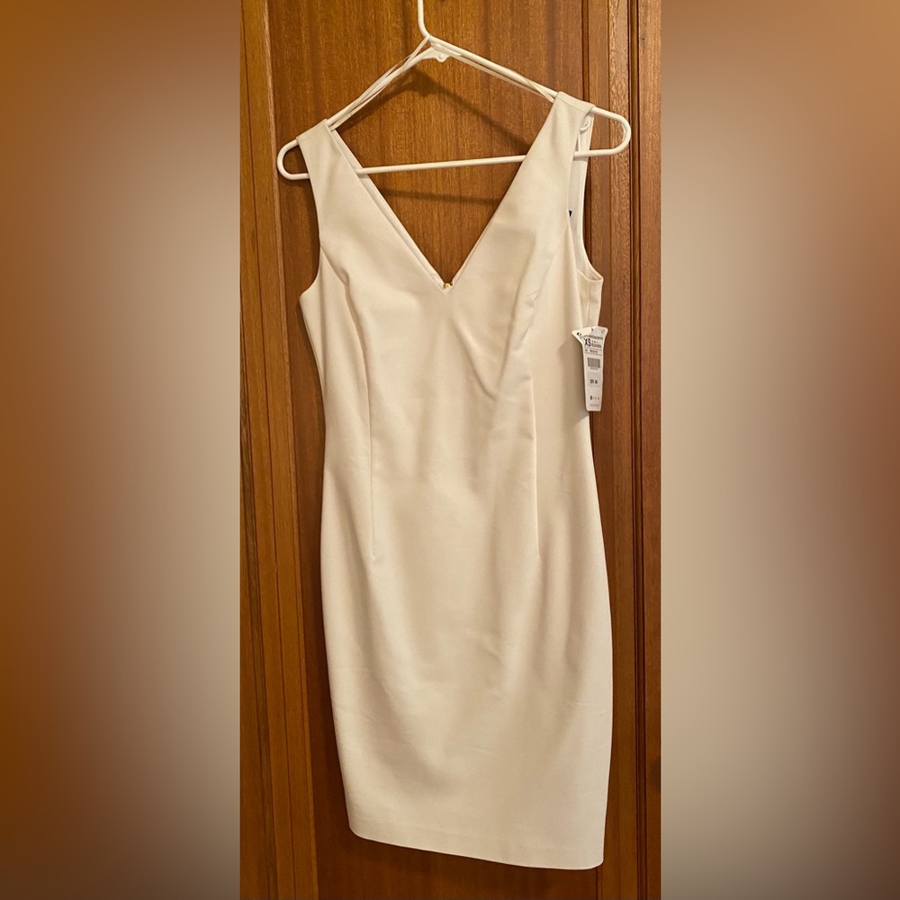 New Zara size XS Ivory Sheath Dress